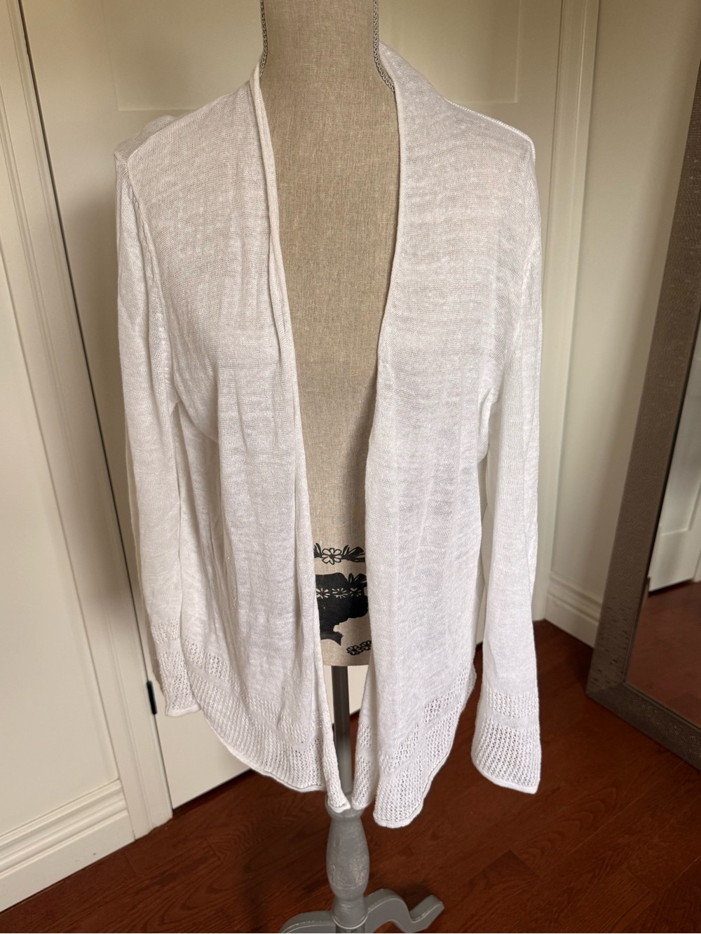 White Linen Lightweight Cardigan